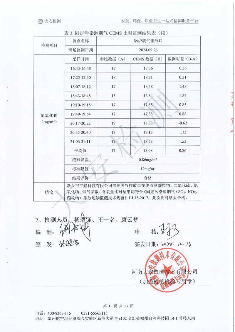 新鄉(xiāng)市三鑫科技有限公司-廢氣在線比對(duì)-12